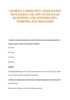 Georgia Community Association&NewLine;Manager &lpar;Cam&rpar; Advanced Exam&NewLine;Questions And Answers 100&percnt;&NewLine;Verified&period; Just Released