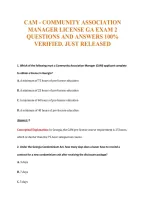Cam - Community Association&NewLine;Manager License Ga Exam 2&NewLine;Questions And Answers 100&percnt;&NewLine;Verified&period; Just Released