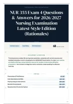 NUR 355 Exam 4 Questions & Answers for 2026&sol;2027 Nursing Examination Latest-Style Edition &lpar;Rationales&rpar;