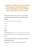 Georgia Community Association&NewLine;Manager &lpar;Cam&rpar; Professional&NewLine;Exam 3 Questions And Answers&NewLine;100&percnt; Verified&period; Just Released