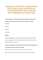 CAM Exam Compilations with Complete & Verified Solutions