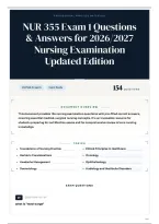 NUR 355 Exam 1 Questions & Answers for 2026&sol;2027 Nursing Examination Updated Edition