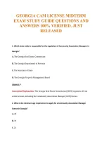 Georgia Cam License Midterm&NewLine;Exam Study Guide Questions And&NewLine;Answers 100&percnt; Verified&period; Just&NewLine;Released