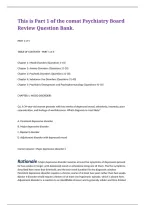 COMAT Psychiatry Board Review Question Bank provides a comprehensive examination preparation resource covering psychiatric disorders&comma; diagnostic criteria&comma; psychopharmacology&comma; mental health assessment&comma; therapeutic approaches&comma; and evidence-based treatment p