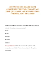 Advanced Eeg Board Exam&NewLine;&lpar;Abret&sol;Regt Preparation&rpar; Exam&NewLine;Prep Questions And Answers 100&percnt;&NewLine;Verified&period; Just Released