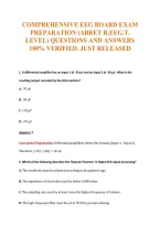 Comprehensive Eeg Board Exam&NewLine;Preparation &lpar;Abret R&period;eeg&period;t&period;&NewLine;Level&rpar; Questions And Answers&NewLine;100&percnt; Verified&period; Just Released