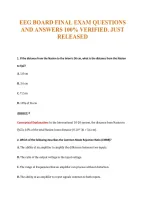 Eeg Board Final Exam Questions&NewLine;And Answers 100&percnt; Verified&period; Just&NewLine;Released