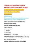 Ffa Creed Questions And Correct Answers 100&percnt; Verified Latest Update&excl;&excl;