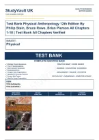 Test Bank Physical Anthropology 12th Edition By Philip Stein&comma; Bruce Rowe&comma; Brian Pierson All Chapters 1-18 &vert; Test Bank Verified A&plus; Grade 9781259920400