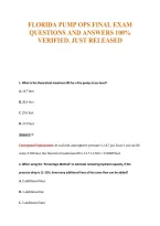 Florida Pump Ops Final Exam&NewLine;Questions And Answers 100&percnt;&NewLine;Verified&period; Just Released