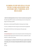 Florida Pump Ops Final Exam&NewLine;Study Guide Questions And&NewLine;Answers 100&percnt; Verified&period; Just&NewLine;Released