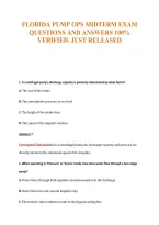 Florida Pump Operator Exam Compilations with Complete & Verified Solutions