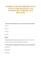 Florida Pump Ops Midterm Exam&NewLine;Study Guide Questions And&NewLine;Answers 100&percnt; Verified&period; Just&NewLine;Released