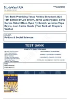 Test Bank Practicing Texas Politics Enhanced 2024 18th Edition By Lyle Brown&comma; Joyce Langenegger&comma; Sonia Garc&iacute;a&comma; Robert Biles&comma; Ryan Rynbrandt&comma; Veronica Vega Reyna&comma; Juan Carlos Huerta &vert; Test Bank Verified A&plus; Grade 9780357795699