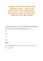 Florida Pump Operator Exam Compilations with Complete & Verified Solutions