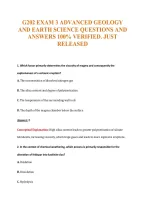 G202 Exam 3 Advanced Geology&NewLine;And Earth Science Questions And&NewLine;Answers 100&percnt; Verified&period; Just&NewLine;Released