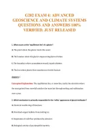 G202 Exam 4&colon; Advanced&NewLine;Geoscience And Climate Systems&NewLine;Questions And Answers 100&percnt;&NewLine;Verified&period; Just Released