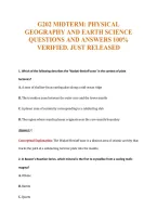 G202 Midterm&colon; Physical&NewLine;Geography And Earth Science&NewLine;Questions And Answers 100&percnt;&NewLine;Verified&period; Just Released
