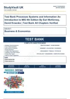 Test Bank Processes Systems and Information An Introduction to MIS 4th Edition By Earl McKinney&comma; David Kroenke &vert; Test Bank Verified A&plus; Grade 9780136926238