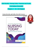 Test Bank for Nursing Today&colon; Transition and Trends&comma; 11th Edition by Zerwekh &ndash; All Chapters &lpar;1-26&rpar; Exam Material&NewLine;&NewLine;