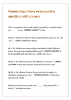 Cosmetology theory exam practice questions with answers 
