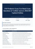 FNP Pediatric Exam Test Bank Exam Questions & Verified Answers 2026&sol;2027 Updated Edition