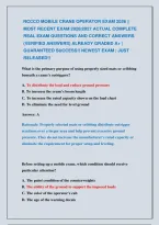 Nccco Mobile Crane Operator Exam 2026 &vert;&vert; &NewLine;Most Recent Exam 2026&vert;2027 Actual Complete &NewLine;Real Exam Questions And Correct Answers &NewLine;&lpar;Verified Answers&rpar; Already Graded A&plus; &vert; &NewLine;Guaranteed Success&excl;&excl; Newest Exam &vert; Just &NewLine;Released&excl;&excl;