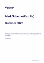 Edexcel AS Level Biology A &lpar;Salters Nuffield&rpar; Paper 1 Mark Scheme 2026