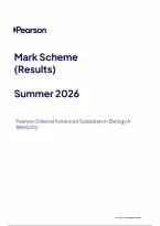 Edexcel AS Level Biology A Paper 2 Mark Scheme 2026