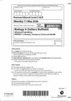 Edexcel AS Level Biology A &lpar;Salters Nuffield&rpar; Paper 1&colon; Lifestyle&comma; Transport&comma; Genes and Health 2026