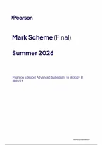 Edexcel AS Level Biology B Paper 1 Mark Scheme 2026