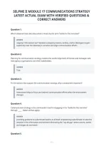 Selpme Ii Module 17 Communications Strategy&NewLine;Latest Actual Exam With Verified Questions &&NewLine;Correct Answers