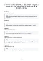 Shadow Health - Esther Park - Cognition - Subjective&NewLine;Frequently Tested Actual Exam Questions With&NewLine;Correct Answers&NewLine;