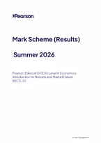 Edexcel AS Level Economics Paper 1 Mark Scheme 2026