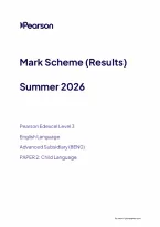 Edexcel AS Level English Language Paper 2&colon; Child Language Mark Scheme 2026