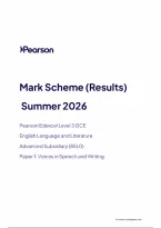 Edexcel AS Level English Language and Literature Paper 1&colon; Voices in Speech and Writing Mark Scheme 2026