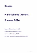 Edexcel AS Level English Language and Literature Paper 2&colon; Varieties in Language and Literature Mark Scheme 2026