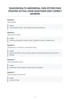 Shadowhealth Abdominal Pain Esther Park&NewLine;Updated Actual Exam Questions And Correct&NewLine;Answers