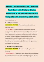 NREMT Certification Exam &vert; Practice &NewLine;Test Bank with Multiple-Choice &NewLine;Questions & Verified Answers PDF &vert; &NewLine;Complete EMT Exam Prep 2026&ndash;2027 