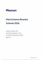 Edexcel AS Level Further Mathematics Paper 1 Mark Scheme 2026