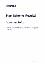 Edexcel AS Level Geography Paper 1 Mark Scheme 2026