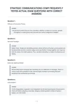 Strategic Communications Comp Frequently&NewLine;Tested Actual Exam Questions With Correct&NewLine;Answers