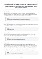Summative Assessment Ensuring The Integrity Of&NewLine;Financial Statements Expected Questions With&NewLine;Verified Answers