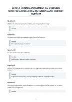 Supply Chain Management An Overview&NewLine;Updated Actual Exam Questions And Correct&NewLine;Answers