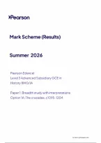 Edexcel AS Level History Paper 1&colon; Breadth study with interpretations Option 1A&colon; The crusades&comma; c1095-1204 Mark Scheme 2026