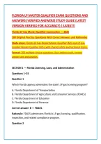 Florida LP Master Qualifier EXAM Questions and Answers &lpar;Verified Answers&rpar; Study Guide &lpar;latest version verified for accuracy&rpar; &vert; Latest&excl;&excl;