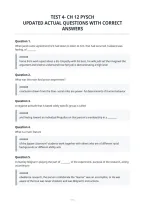 Test 4- Ch 12 Pysch Updated Actual Questions With Correct Answers