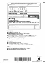 Edexcel AS Level History Paper 1&colon; Breadth study with interpretations Option 1F&colon; In search of the American dream&colon; the USA&comma; c1917-96 2026