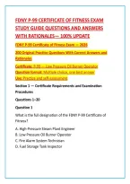 Fdny P-99 Certificate Of Fitness Exam Study Guide Questions And Answers With Rationales&mdash; 100&percnt; Update