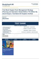 Test Bank Supply Chain Management Strategy Planning and Operation Global Edition 7th Edition By Sunil Chopra &vert; Test Bank Verified A&plus; Grade 9781292257891